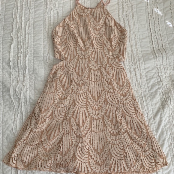 !HP! Lulus Casey Blush Skater Dress SzS - Picture 5 of 7
